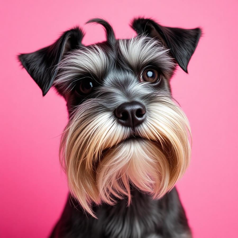 Schnauzer with a fresh haircut
